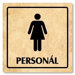 WC ženy personál, 80x80mm, pergamen, Arizona